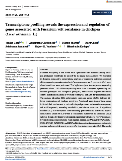 Transcriptome profiling reveals the expression and regulation of genes ...