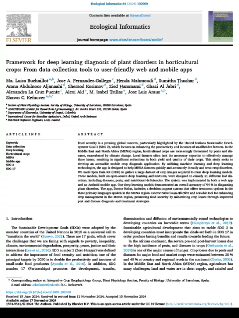 Framework for deep learning diagnosis of plant disorders in horticultural crops: From data collection tools to user-friendly web and mobile apps