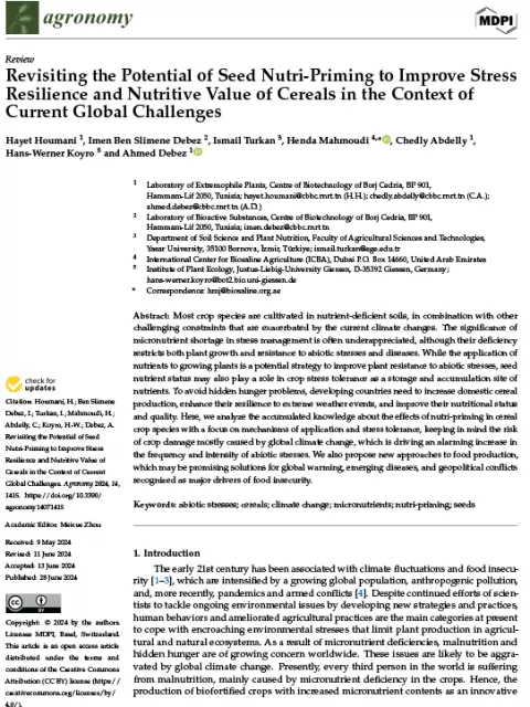 Revisiting the Potential of Seed Nutri-Priming to Improve Stress Resilience and Nutritive Value of Cereals in the Context of Current Global Challenges