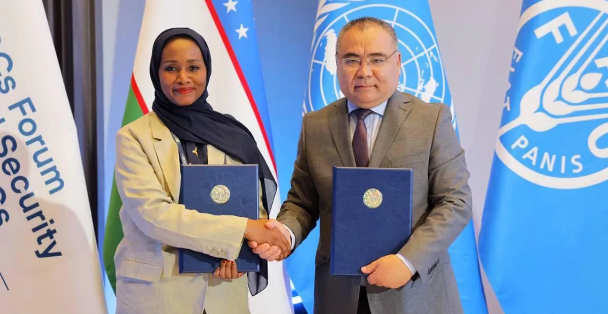 The first MoU was signed between Dr. Tarifa Al Zaabi, Director General of ICBA, and H.E. Ibrokhim Abdurakhmonov, Minister of Agriculture of Uzbekistan. This agreement focuses on cooperation in sustainable agriculture, including the development and scaling up of sustainable agricultural production systems, organizing capacity-building events, facilitating research exchange, and empowering women in agriculture through targeted initiatives aimed at enhancing their research and leadership skills.